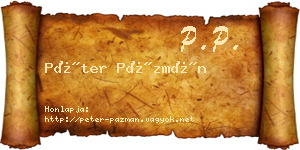 Péter Pázmán névjegykártya