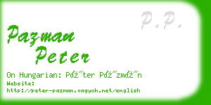 pazman peter business card